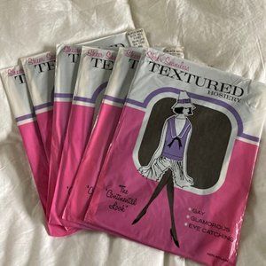 Half dozen Vintage look sheer seamless nylon stockings for garter belt